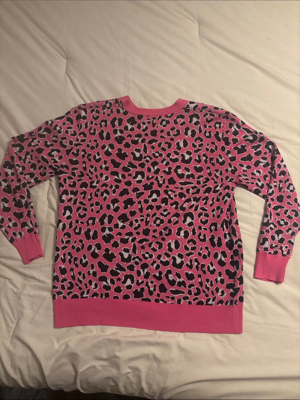 Simply Southern Pink Leopard Crewneck Sweater